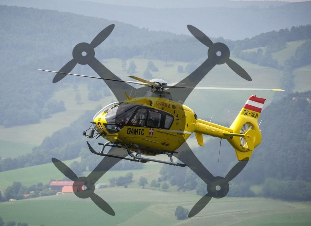 ÖAMTC Hubschrauber und Drohnen Unfall Gefahr